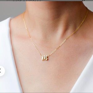 Gold Initial M Necklace